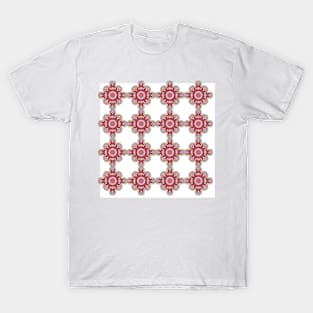 Cute Red Floral Pattren Design T-Shirt